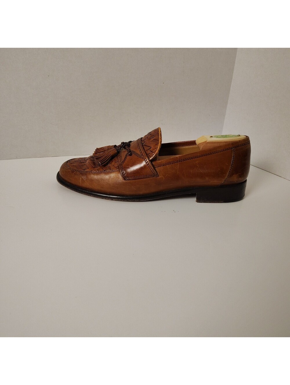 Johnston & Murphy Woven Toe Brown  Tassel Loafers Size 8M
